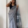 Sanganeri Handblock Printed Doria Saree