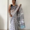 Sanganeri Handblock Printed Doria Saree