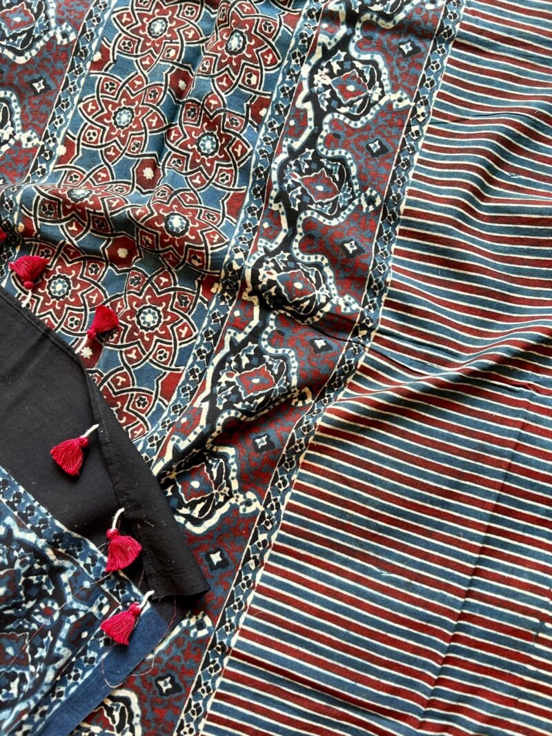 Ajrakh Handblock Printed Unstitched Suit - Image 8