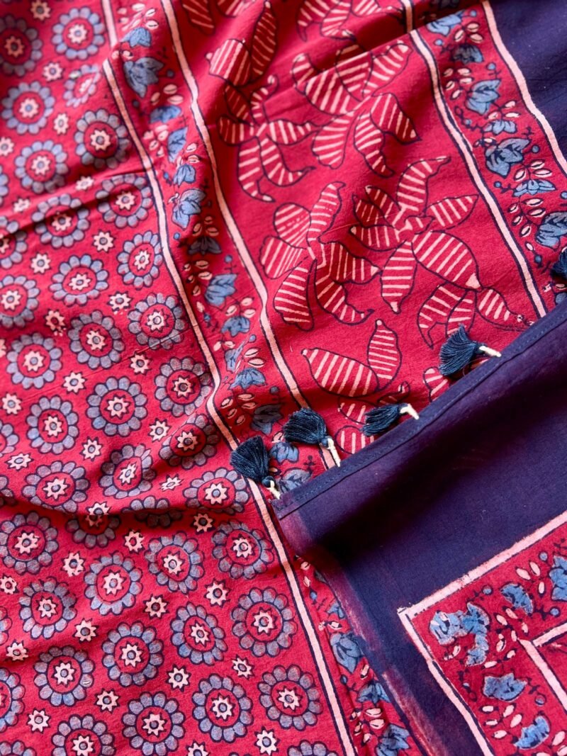 Ajrakh Handblock Printed Unstitched Suit - Image 4
