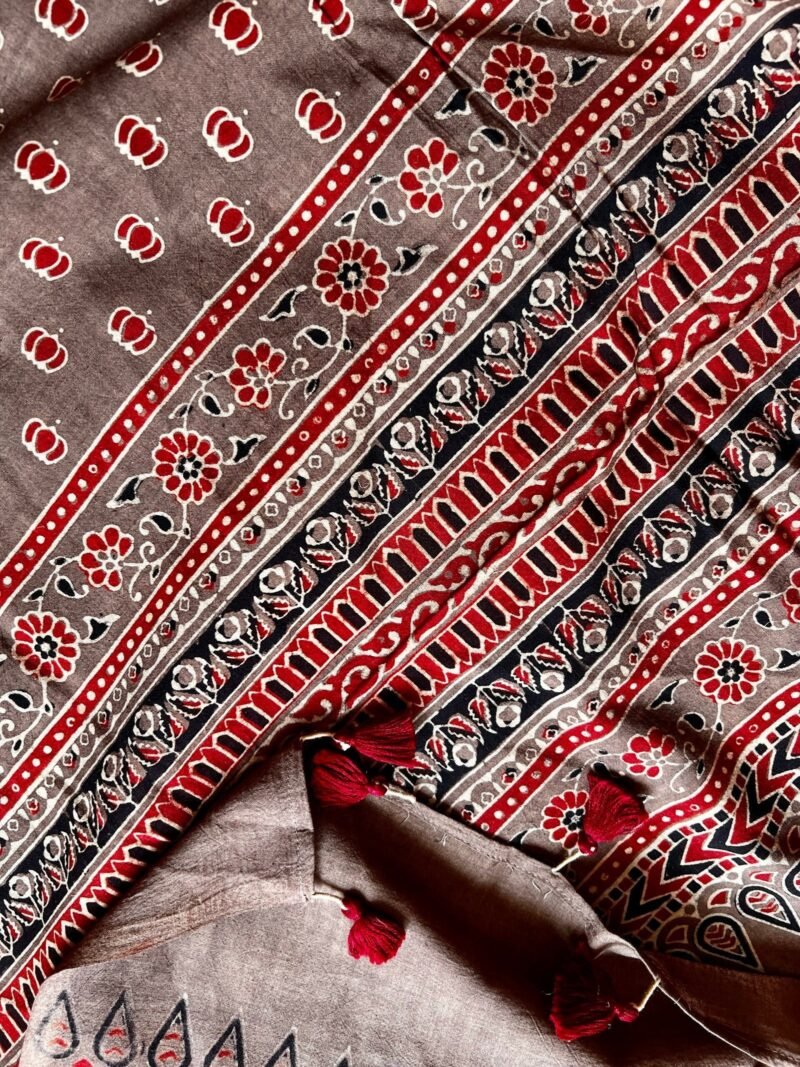 Ajrakh Handblock Printed Unstitched Suit - Image 6
