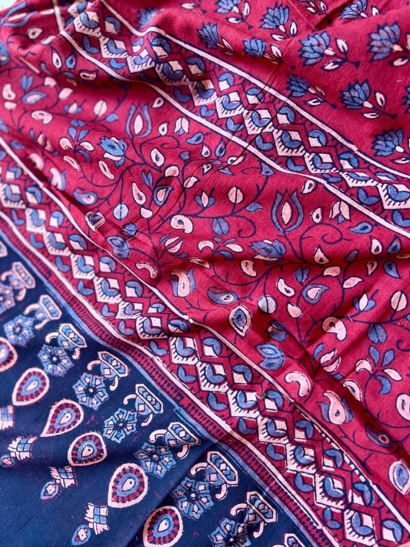 Ajrakh Handblock Printed Unstitched Suit - Image 3