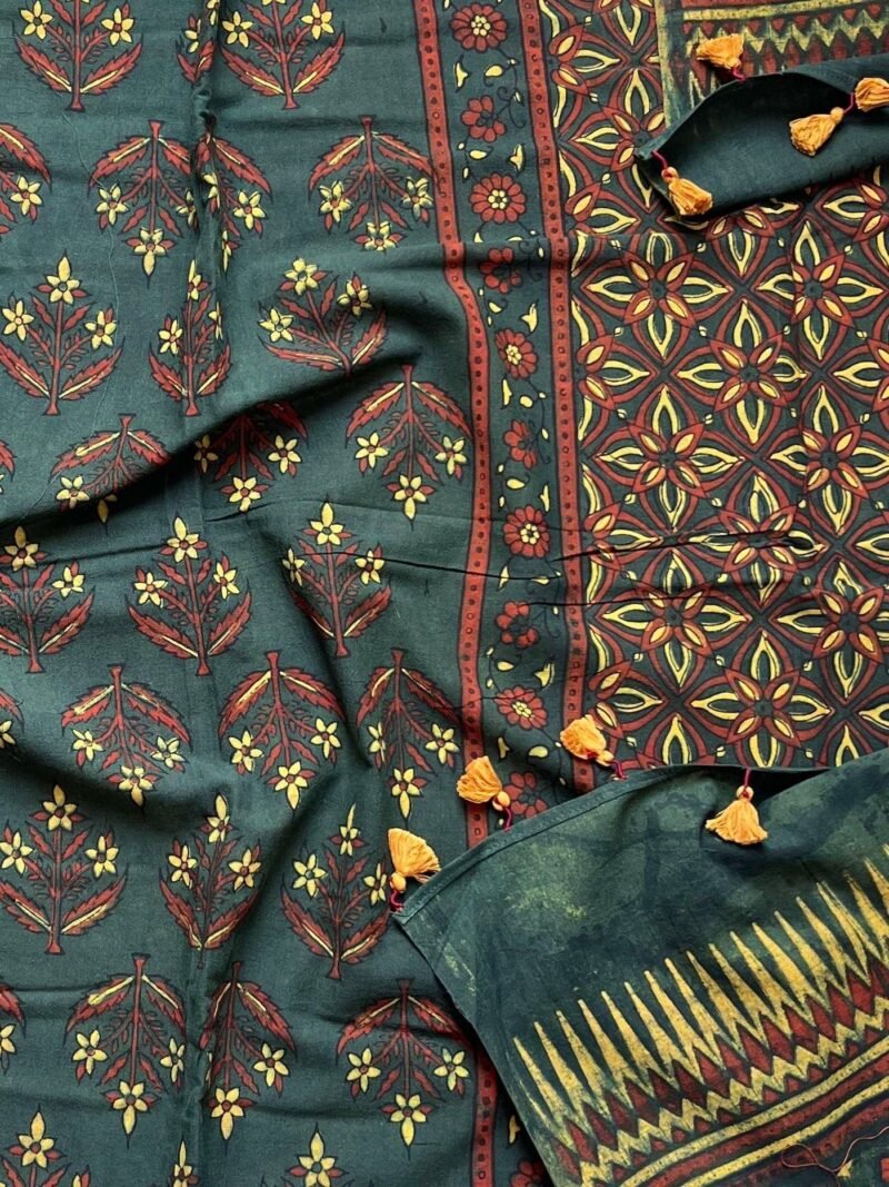 Ajrakh Handblock Printed Unstitched Suit - Image 2