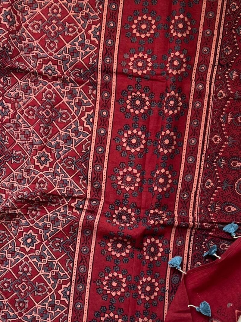 Ajrakh Handblock Printed Unstitched Suit - Image 4