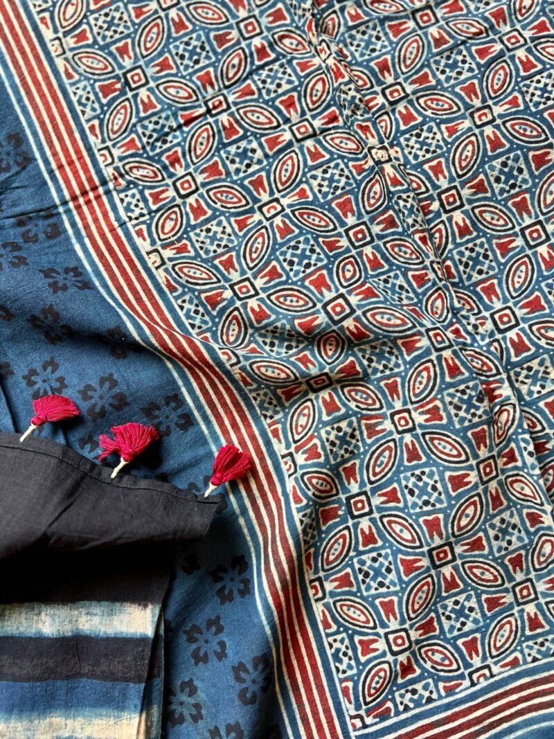 Ajrakh Handblock Printed Unstitched Suit - Image 3
