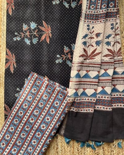 Ajrakh Handblock Printed Unstitched Suit