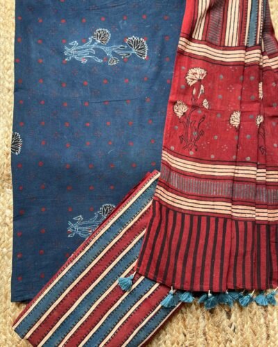Ajrakh Handblock Printed Unstitched Suit