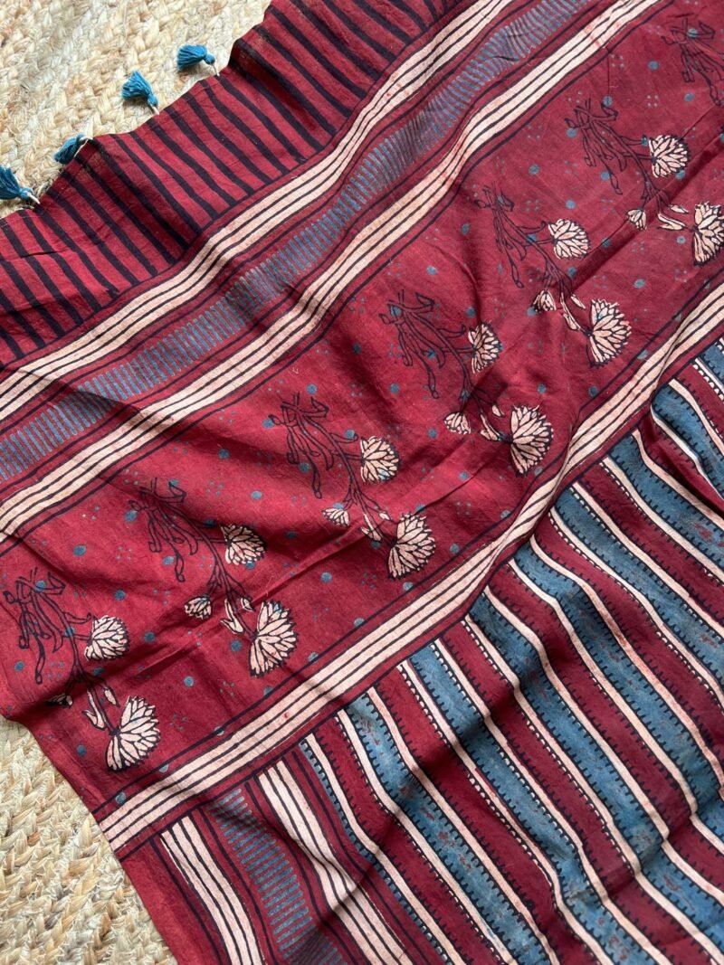 Ajrakh Handblock Printed Unstitched Suit - Image 3