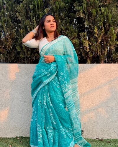 Dabu Handblock Printed Doria Saree