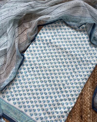 Sanganeri Handblock Printed Unstitched Suit