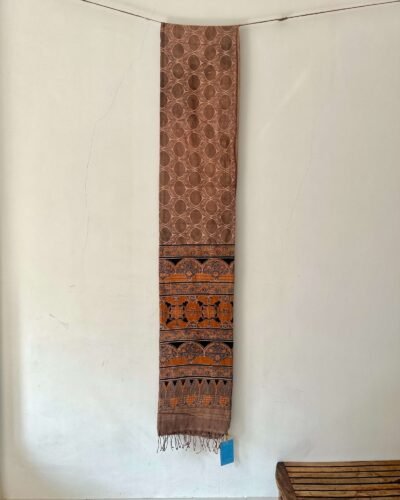 Ajrakh Khadi Handblock Printed Saree