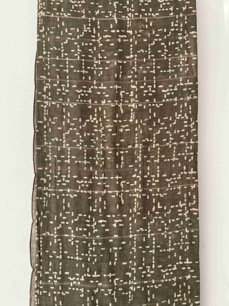Ajrakh Khadi Handblock Printed Saree - Image 3
