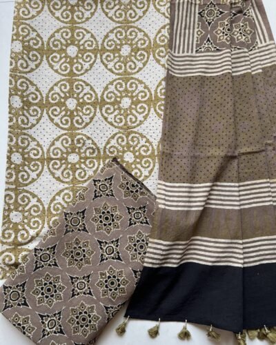 Ajrakh Handblock Printed Unstitched Suit