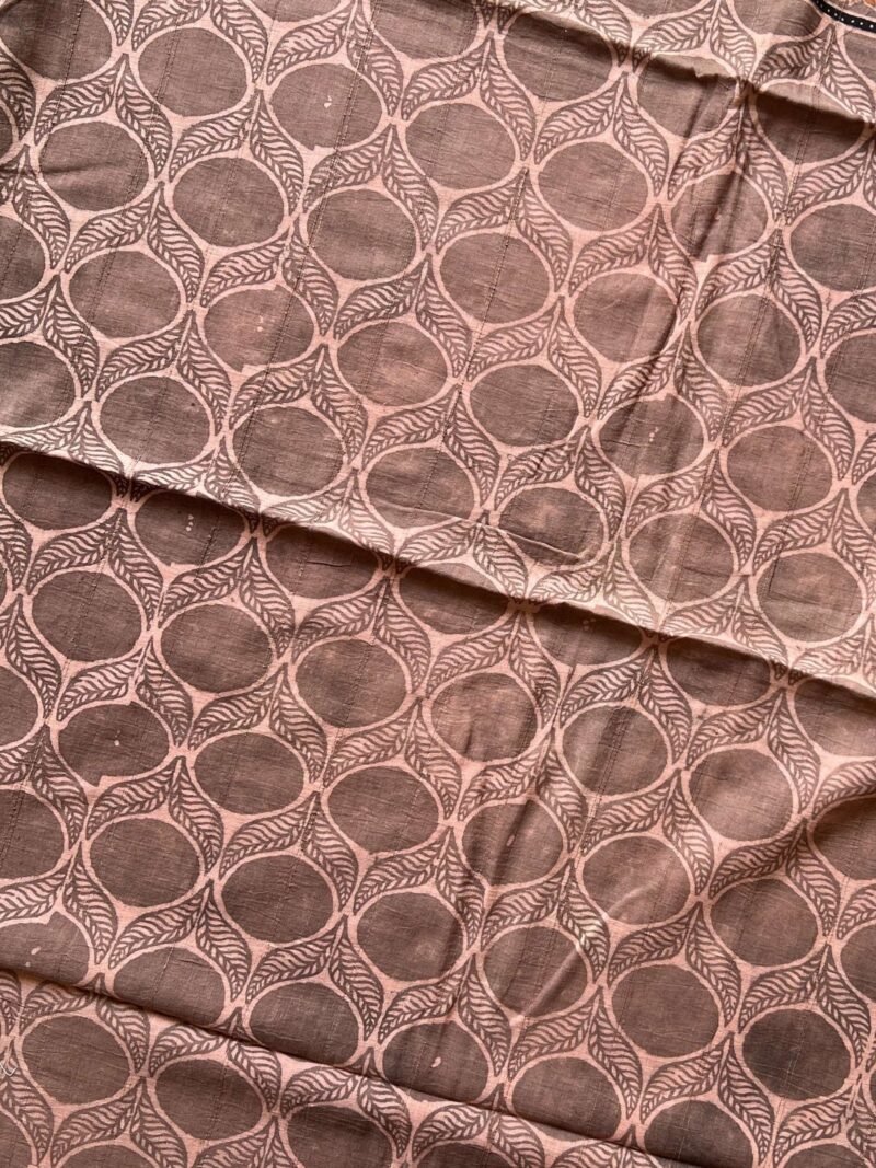 Ajrakh Khadi Handblock Printed Saree - Image 6