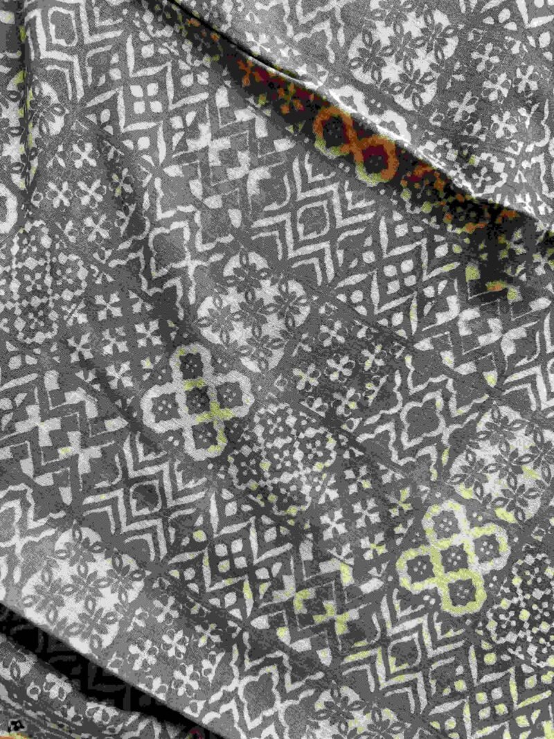 Ajrakh Khadi Handblock Printed Saree - Image 8