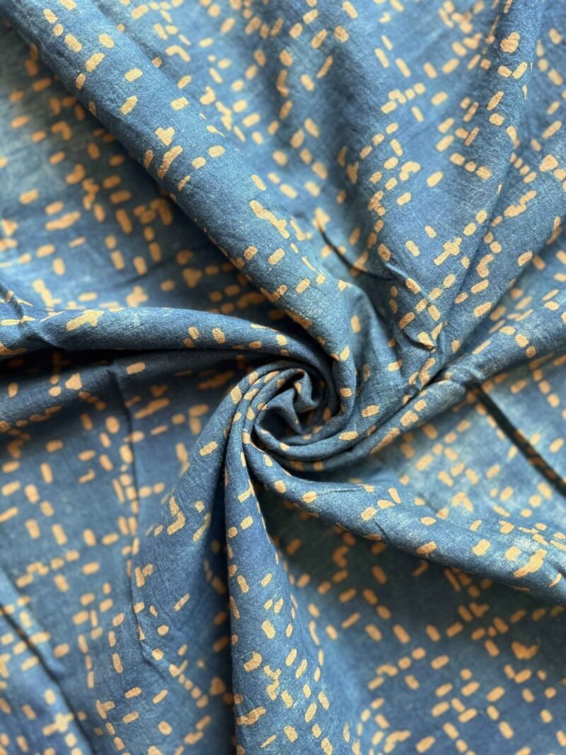 Ajrakh Khadi Handblock Printed Saree - Image 8