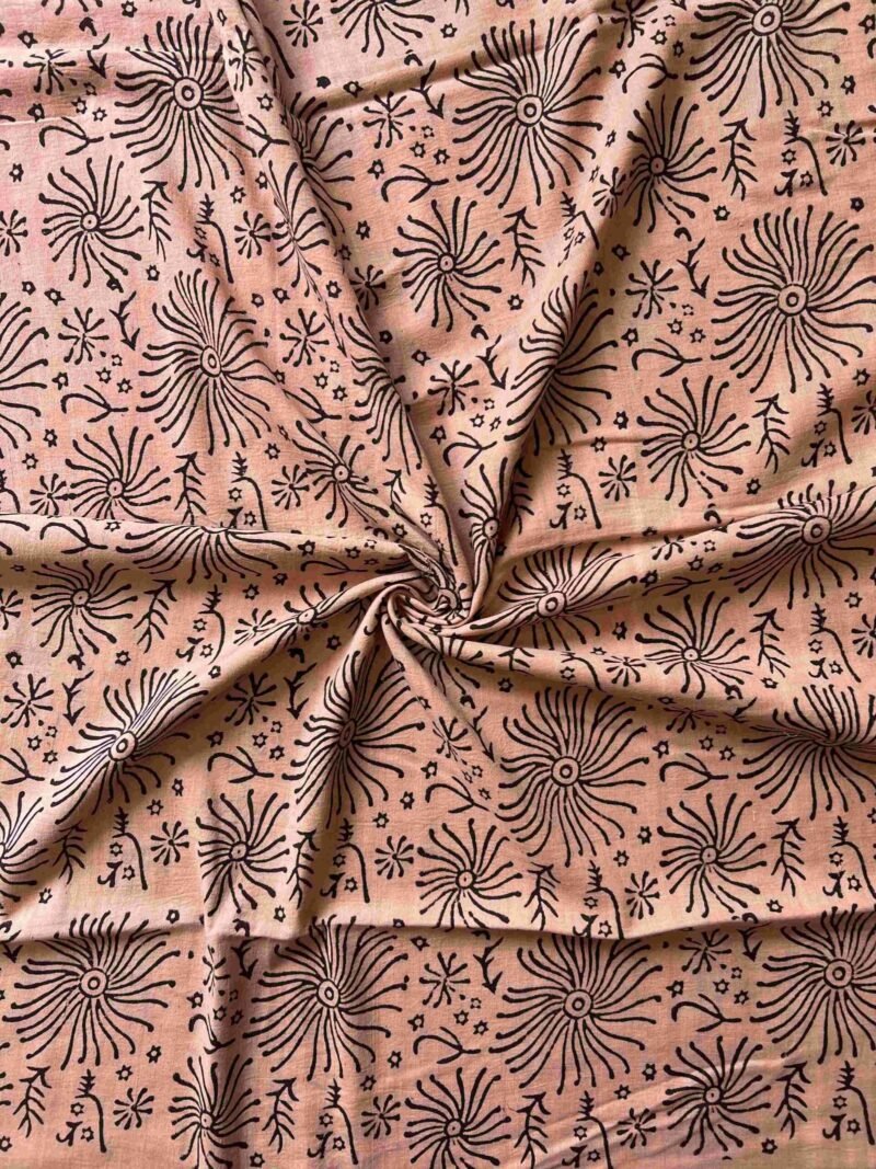 Ajrakh Khadi Handblock Printed Saree - Image 8