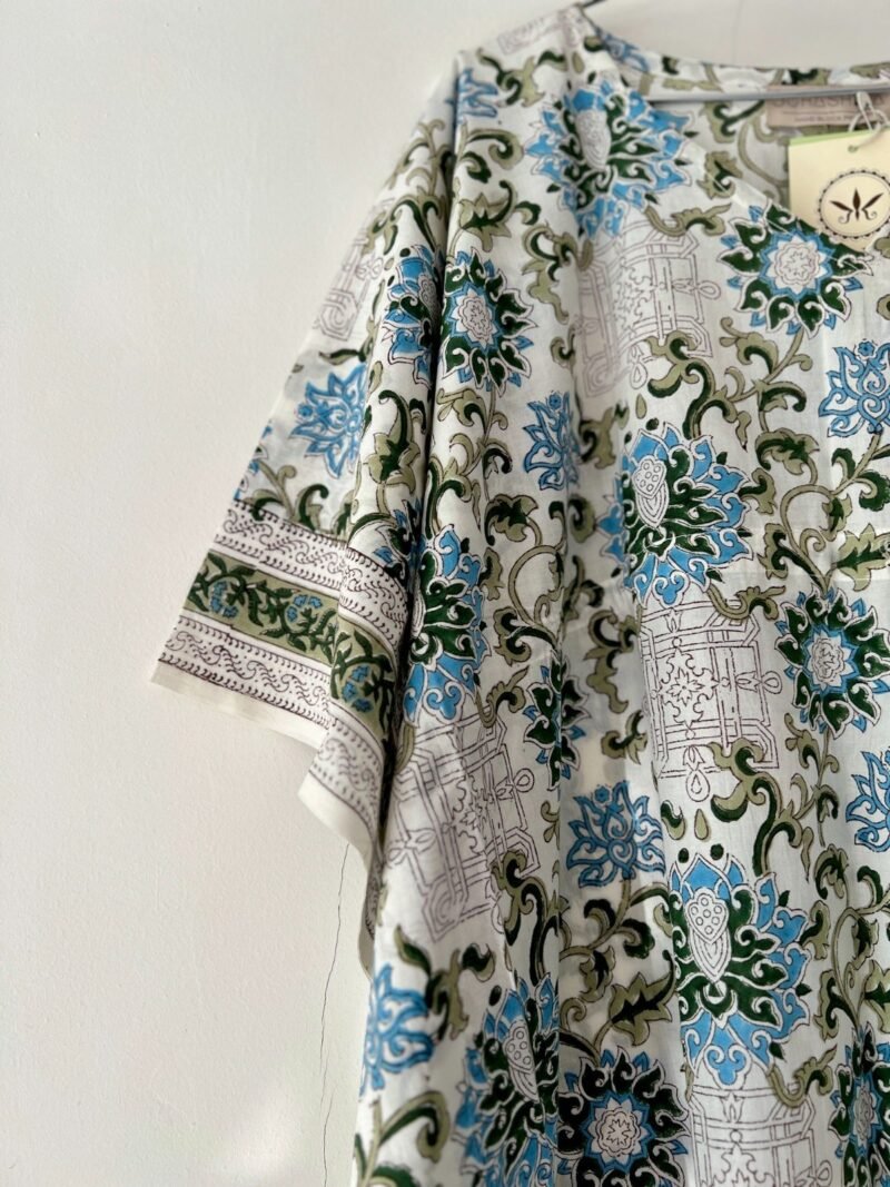 Sanganeri Handblock Printed Kaftan - Image 3