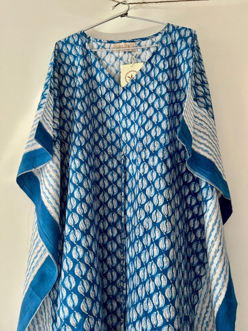 Sanganeri Handblock Printed Kaftan - Image 3