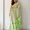 Bagru Handblock Printed Linen Saree