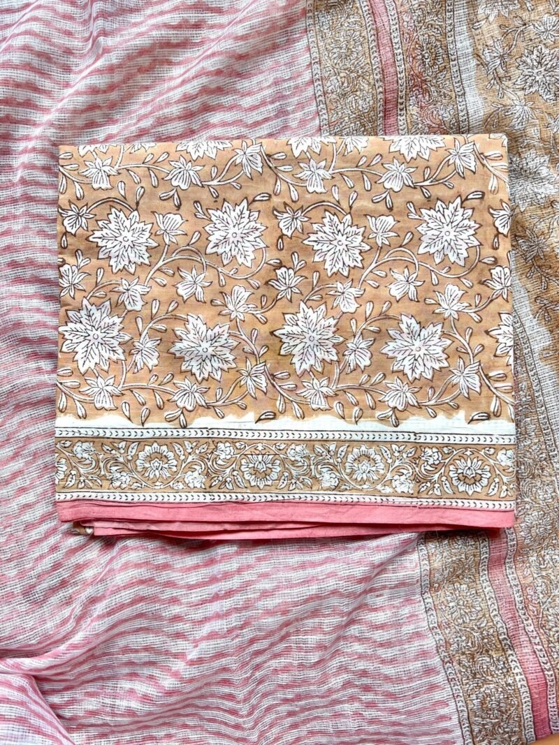 Sanganeri Handblock Printed Unstitched Suit - Image 5