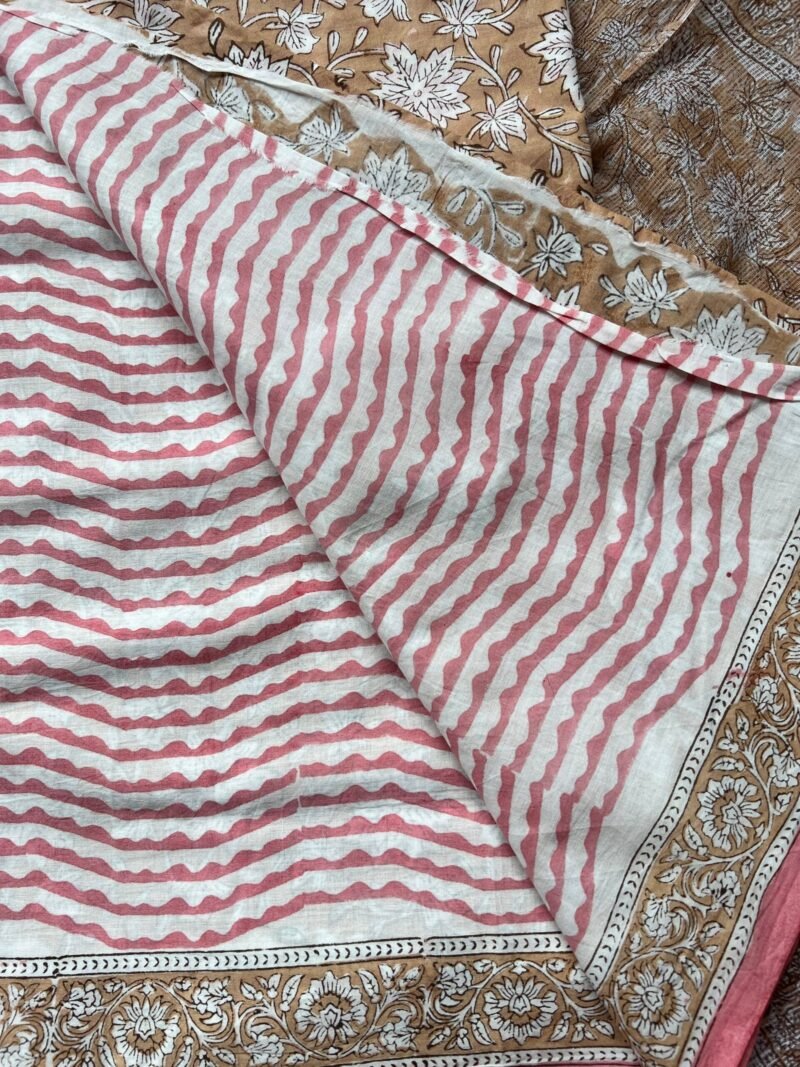 Sanganeri Handblock Printed Unstitched Suit - Image 3