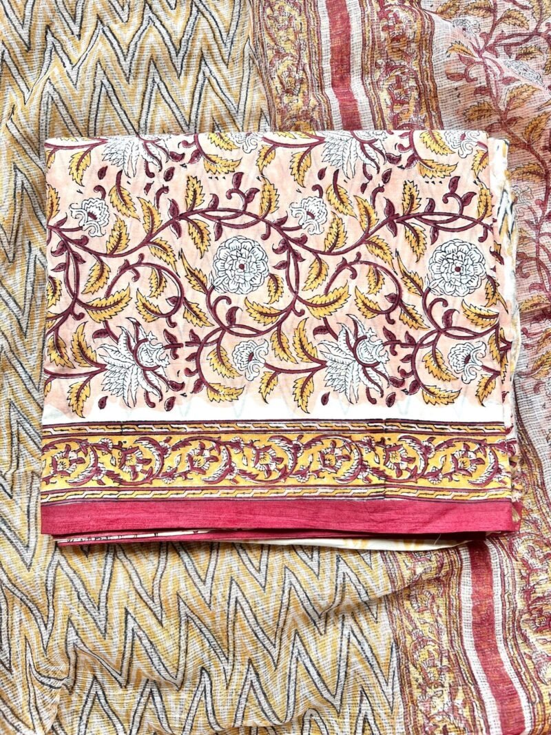 Sanganeri Handblock Printed Unstitched Suit - Image 4