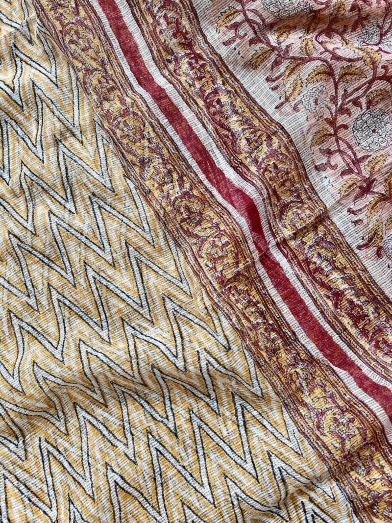 Sanganeri Handblock Printed Unstitched Suit - Image 2