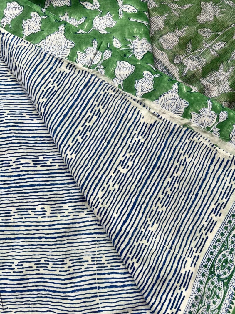 Sanganeri Handblock Printed Unstitched Suit - Image 3