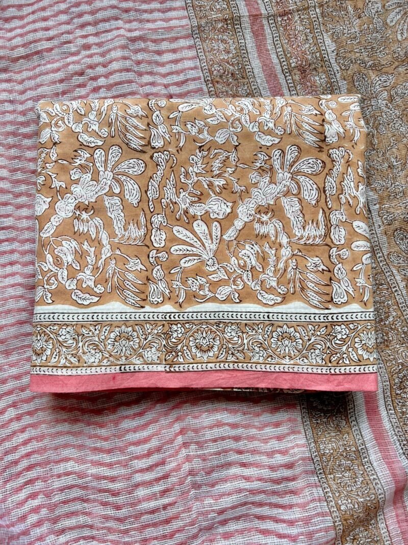 Sanganeri Handblock Printed Unstitched Suit - Image 2