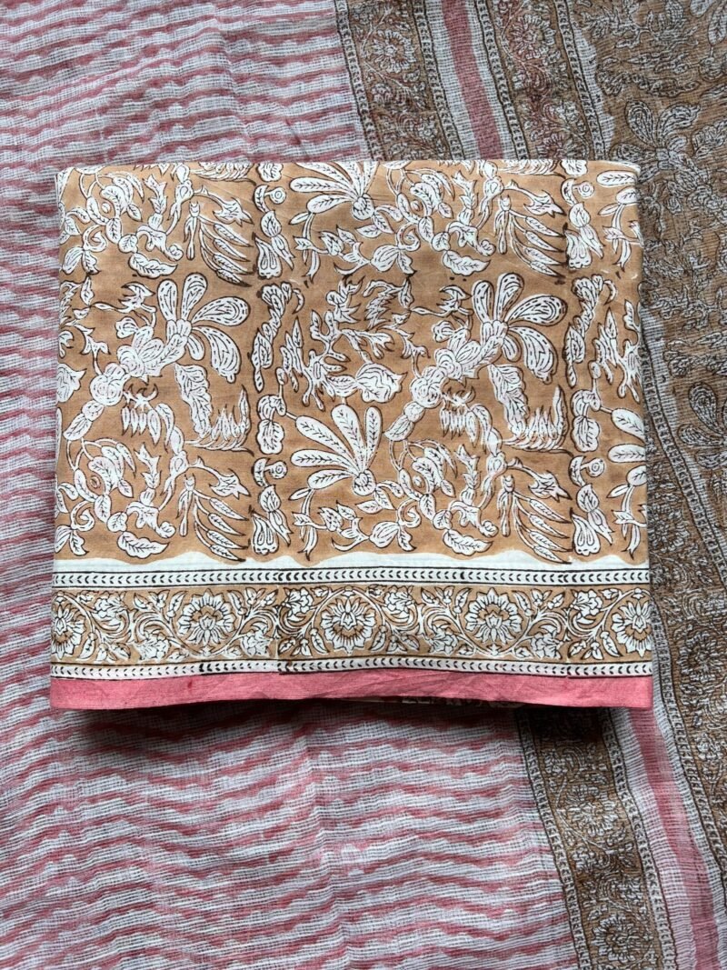Sanganeri Handblock Printed Unstitched Suit - Image 3