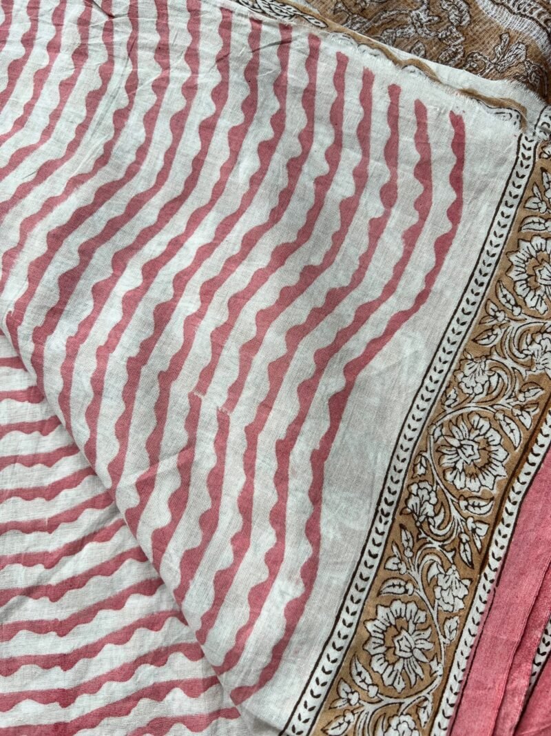 Sanganeri Handblock Printed Unstitched Suit - Image 5