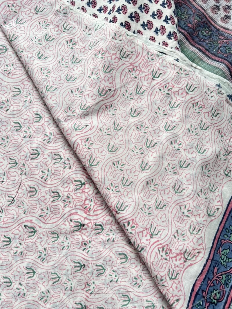 Sanganeri Handblock Printed Unstitched Suit - Image 2