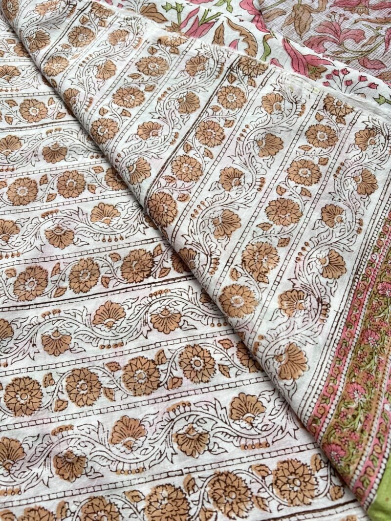 Sanganeri Handblock Printed Unstitched Suit - Image 5