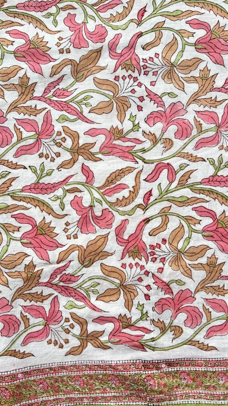 Sanganeri Handblock Printed Unstitched Suit - Image 4