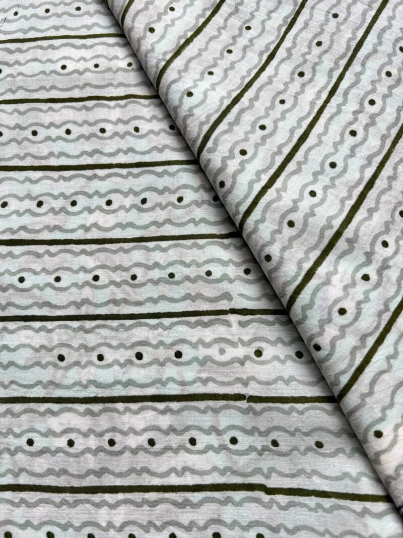 Sanganeri Handblock Printed Unstitched Suit - Image 3