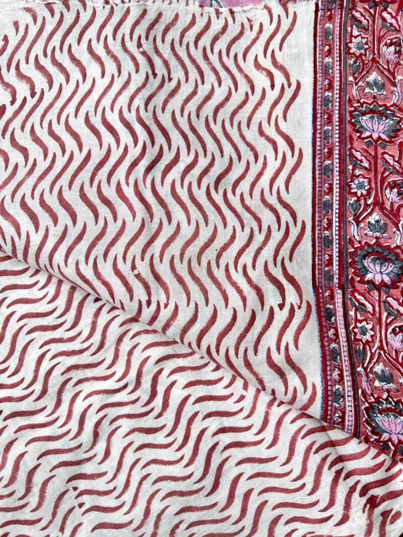 Sanganeri Handblock Printed Unstitched Suit - Image 3