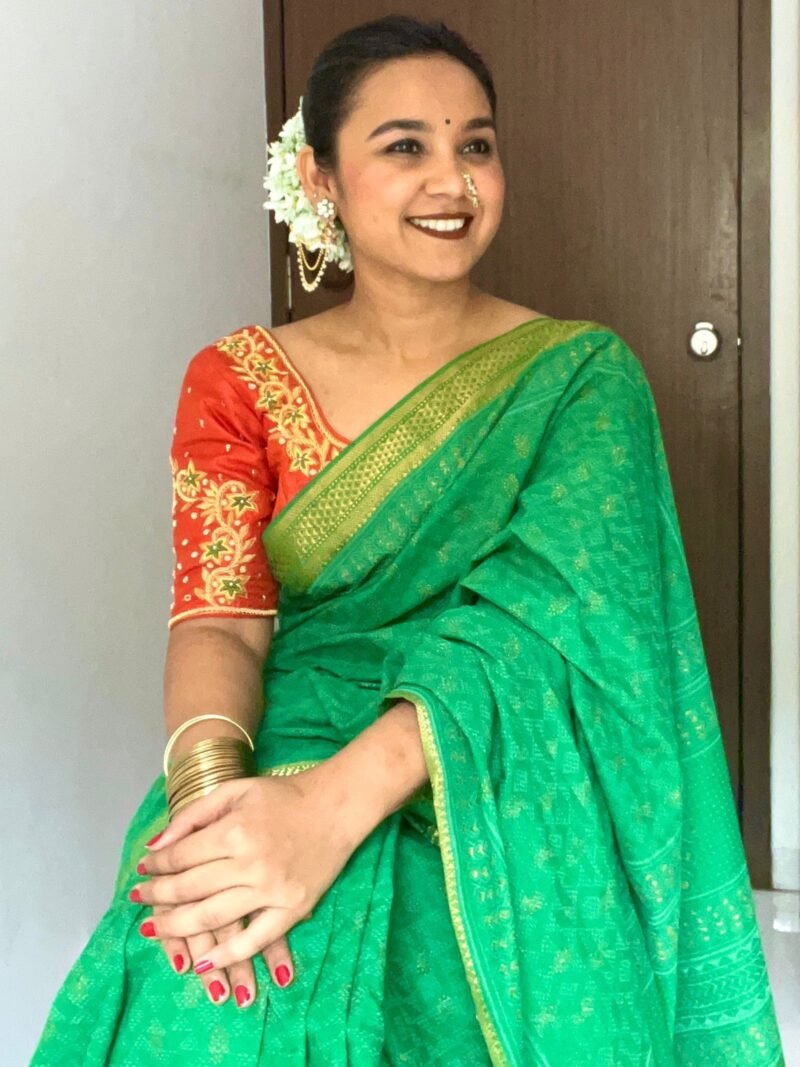 Bagru Handblock Printed Cotton Saree - Image 5