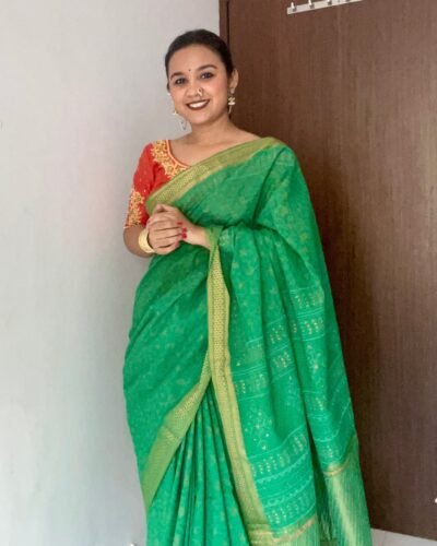 Bagru Handblock Printed Cotton Saree