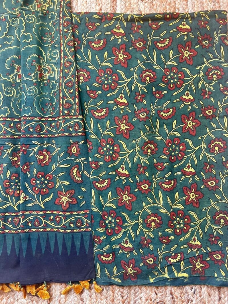 Ajrakh Handblock Printed Unstitched Suit - Image 3