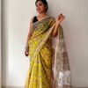 Sanganeri Handblock Printed Doria Saree