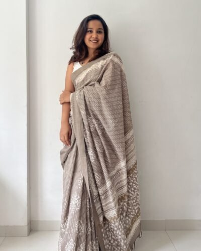 Bagru Handblock Printed Cotton Saree
