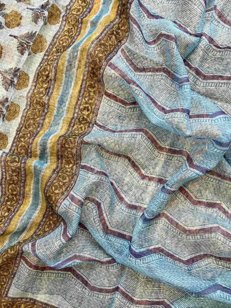 Sanganeri Handblock Printed Unstitched Suit 4 pc - Image 5