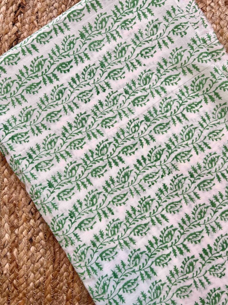 Sanganeri Handblock Printed Unstitched Suit 4 pc - Image 4