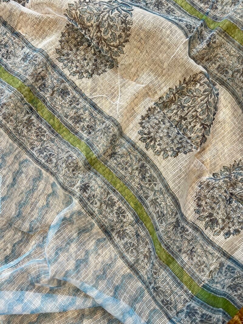 Sanganeri Handblock Printed Unstitched Suit 4 pc - Image 7