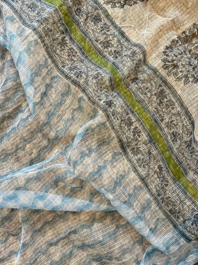 Sanganeri Handblock Printed Unstitched Suit 4 pc - Image 8