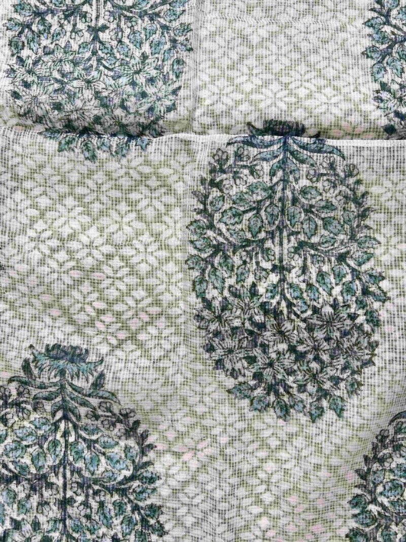 Sanganeri Handblock Printed Unstitched Suit 4 pc - Image 3