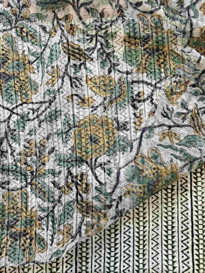 Sanganeri Handblock Printed Unstitched Suit 4 pc - Image 2