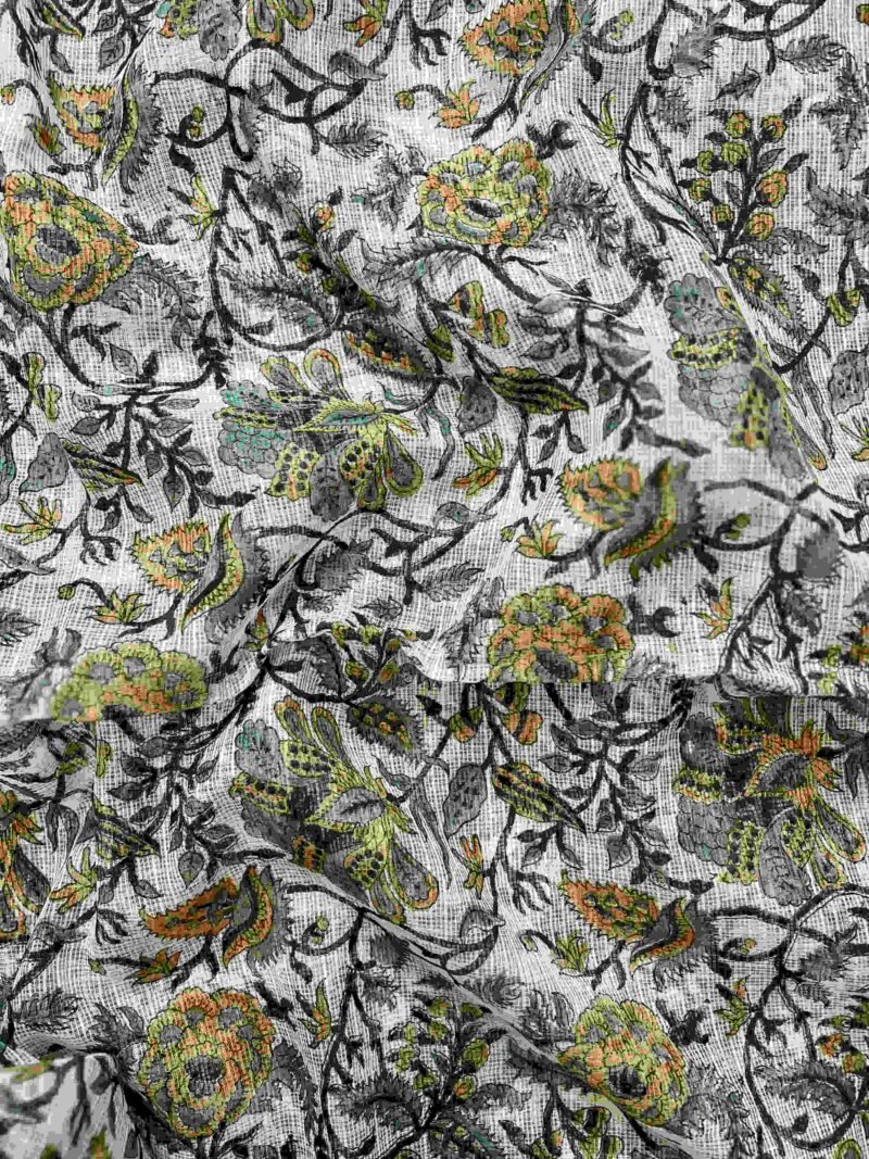 Sanganeri Handblock Printed Unstitched Suit 4 pc - Image 4