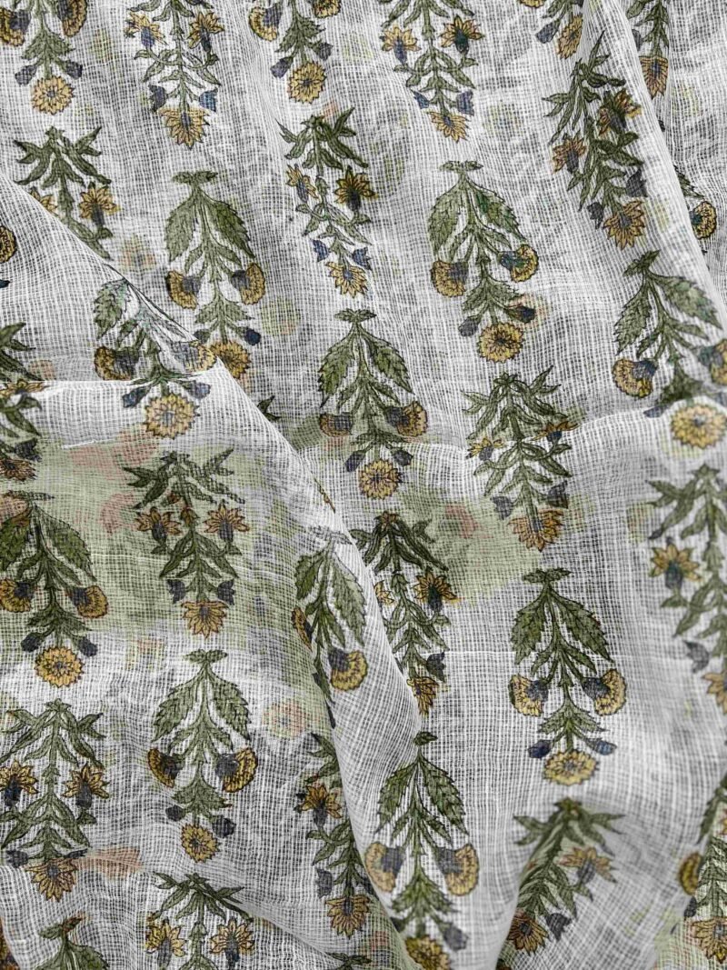 Sanganeri Handblock Printed Unstitched Suit 4 pc - Image 3